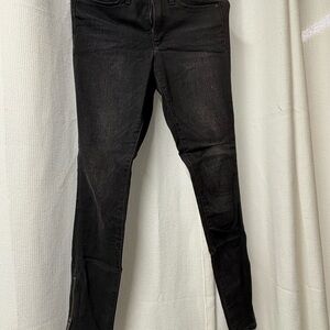 Athleta Black Skinny Jeans with Zipper at ankles